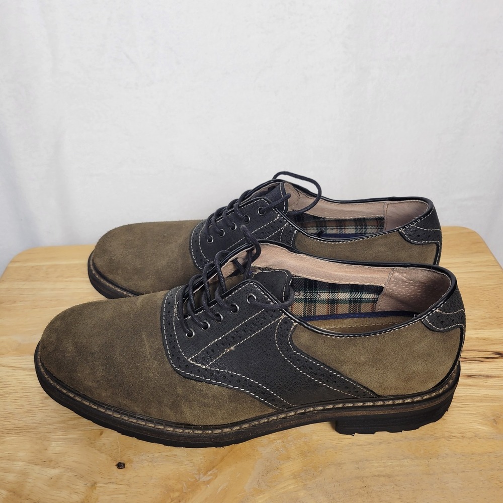 GH Bass & Co Pomona Two Tone Brown Leather Oxford Shoes Mens 9.5M Comfort Casual